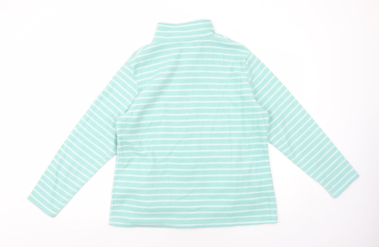 Anne De Lancay Womens Green Striped Jacket Size L Zip
