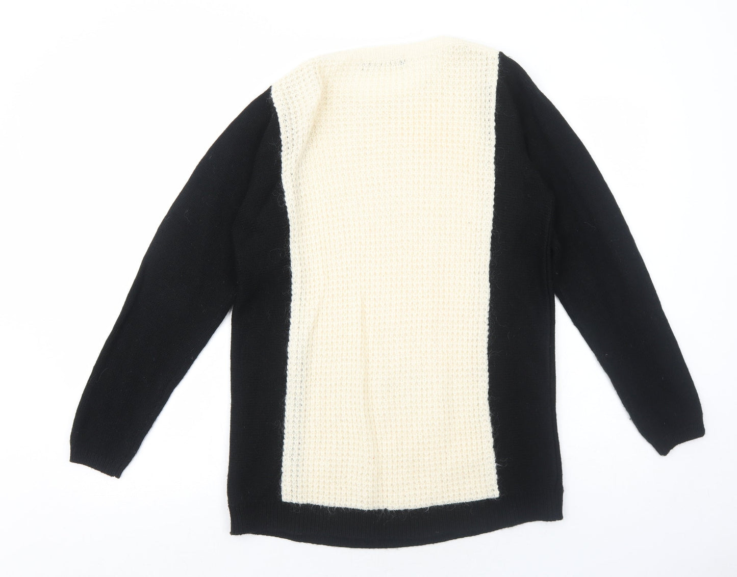 Marks and Spencer Womens Black Round Neck Acetate Pullover Jumper Size 12