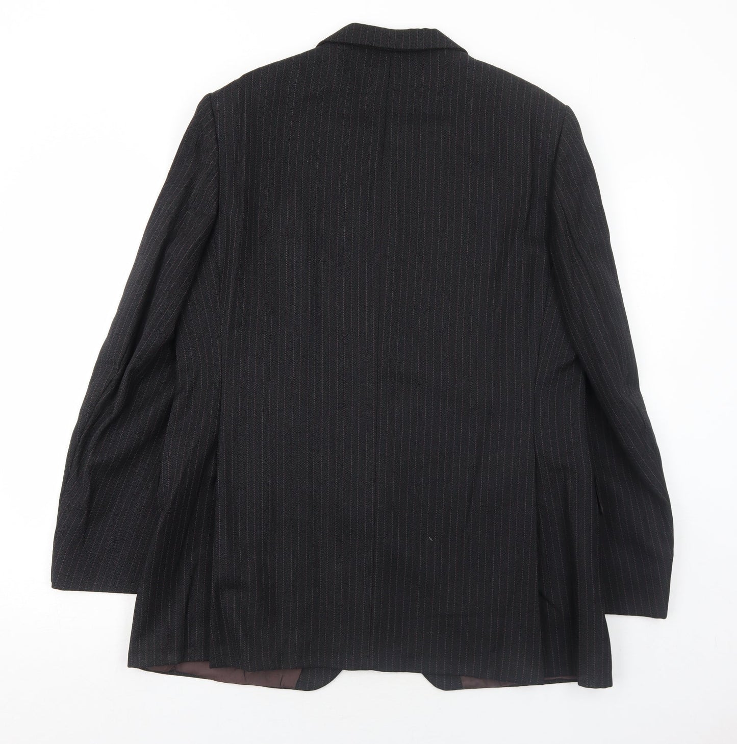 Maenson Mens Black Striped Polyester Jacket Suit Jacket Size 42 Regular