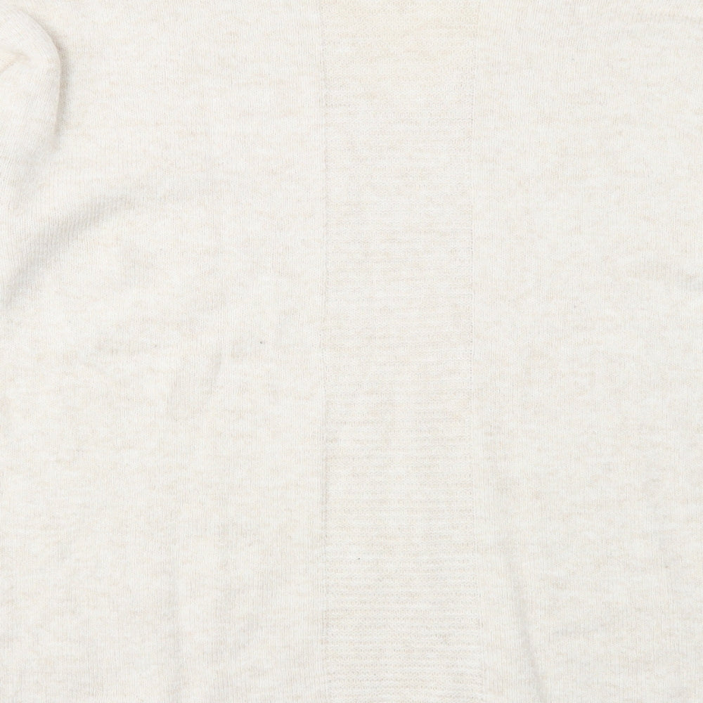 Topshop Womens Beige V-Neck Acrylic Pullover Jumper Size 12