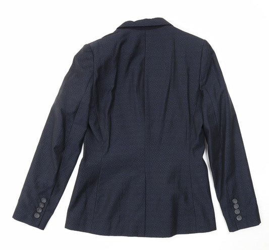 NEXT Womens Blue Polyester Jacket Suit Jacket Size 10