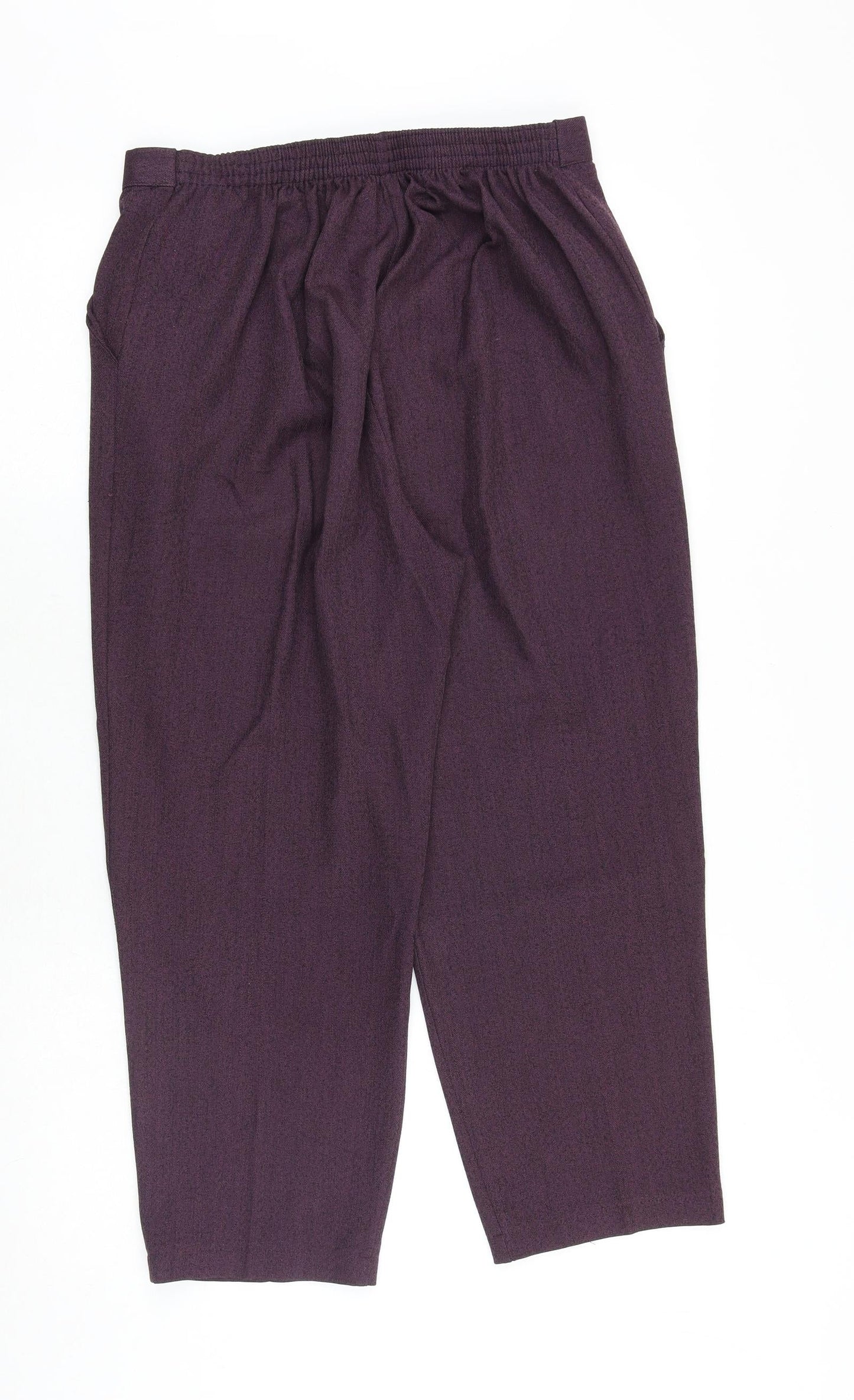 Emma Collection Womens Purple Polyester Trousers Size 14 Regular