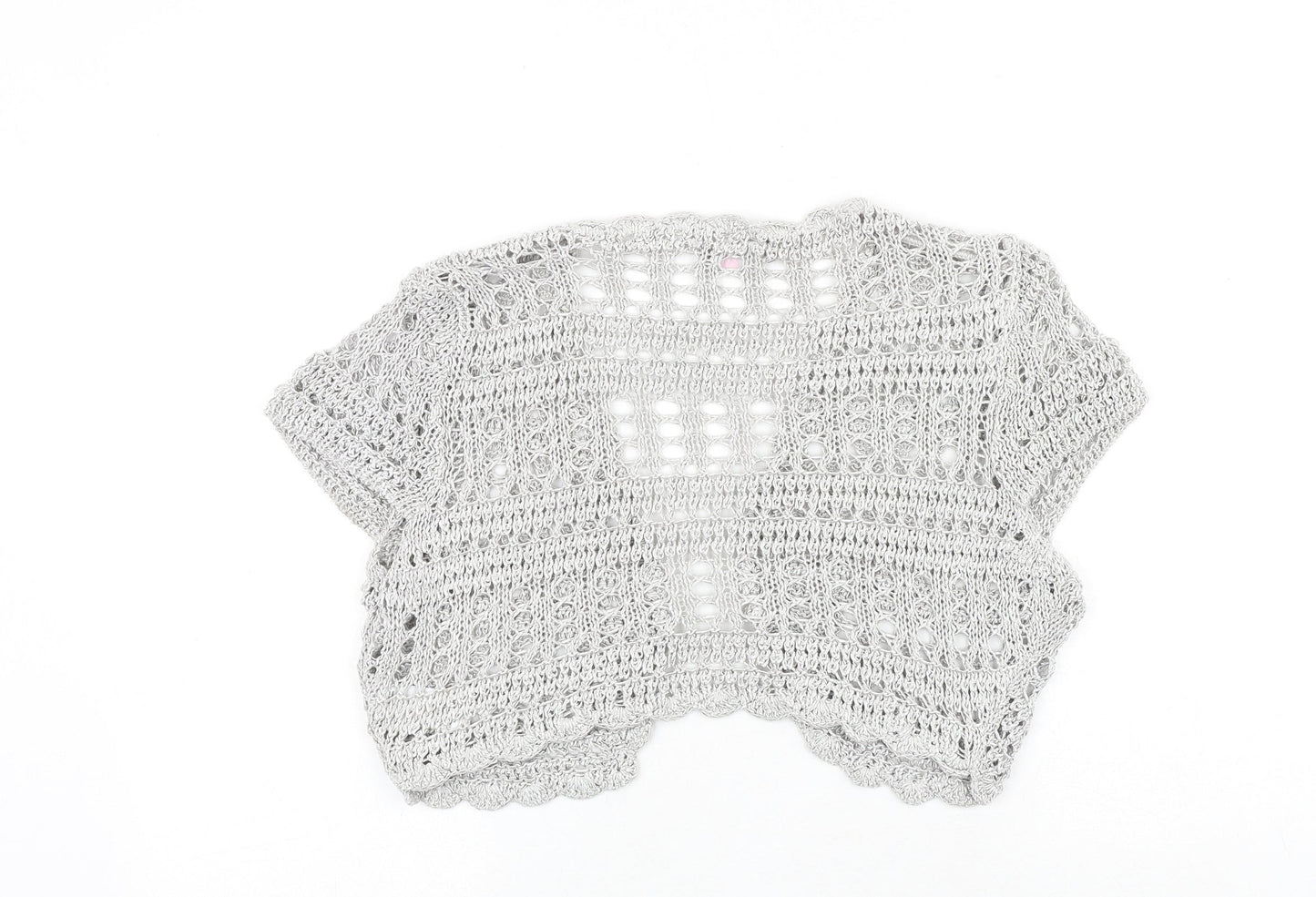 Marks and Spencer Womens Silver V-Neck Acrylic Cardigan Jumper Size 14