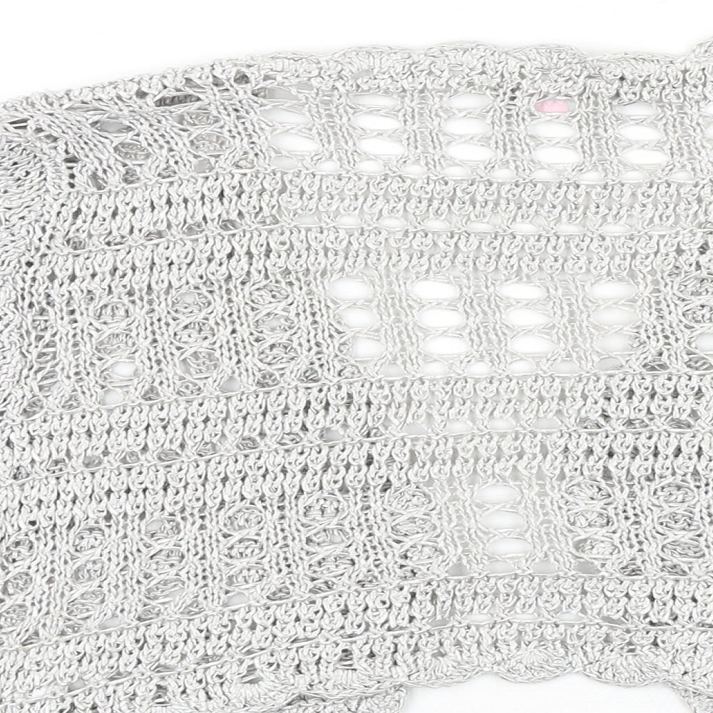 Marks and Spencer Womens Silver V-Neck Acrylic Cardigan Jumper Size 14