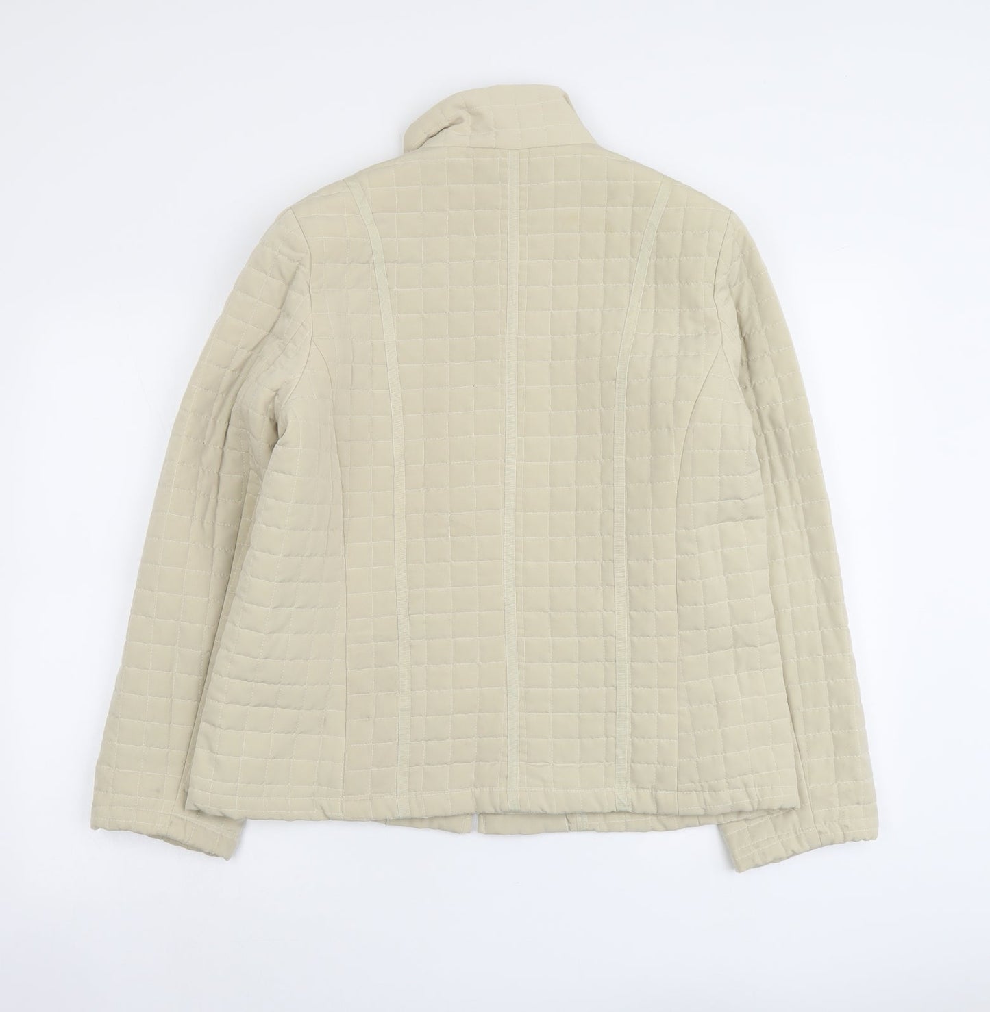 Astraka Womens Beige Quilted Jacket Size M Zip