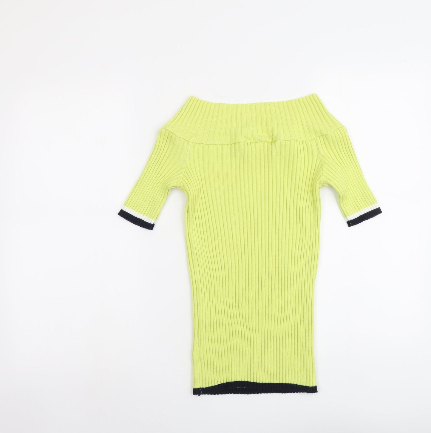 NEXT Womens Green Boat Neck Cotton Pullover Jumper Size 14