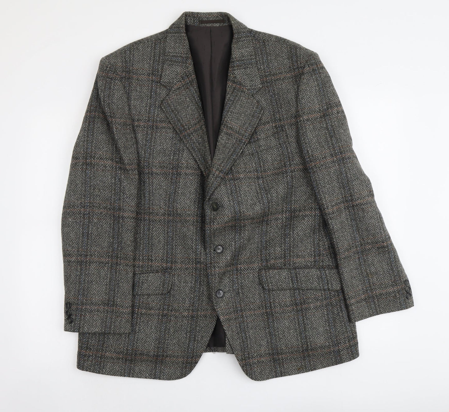 A.C Holde&Sons LTD Mens Grey Plaid Wool Jacket Blazer Size M Regular