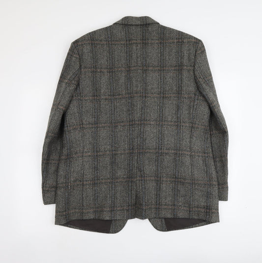 A.C Holde&Sons LTD Mens Grey Plaid Wool Jacket Blazer Size M Regular
