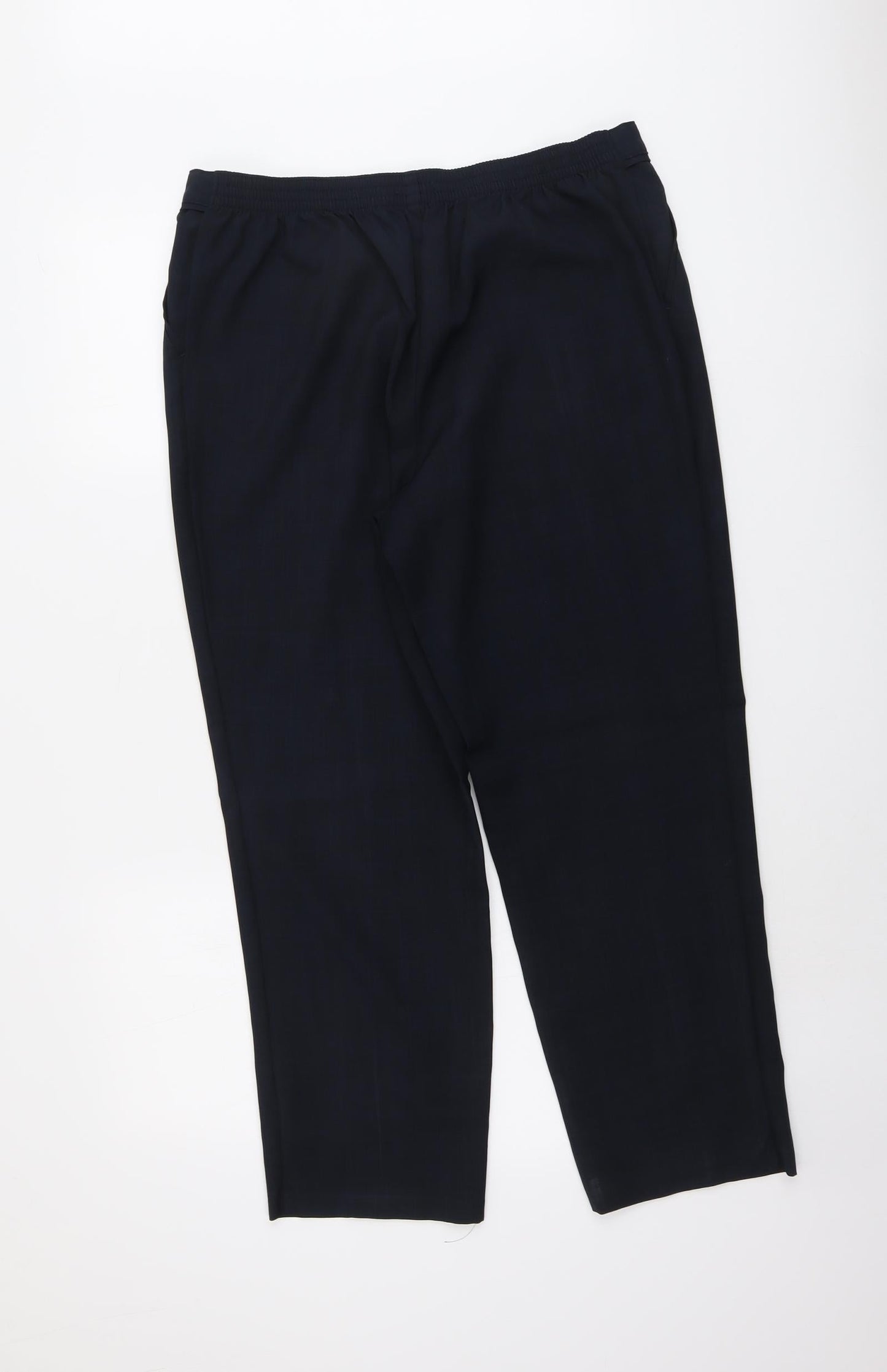 Marks and Spencer Womens Blue Polyester Carrot Trousers Size 16 L26 in Regular