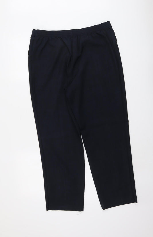 Marks and Spencer Womens Blue Polyester Carrot Trousers Size 16 L26 in Regular