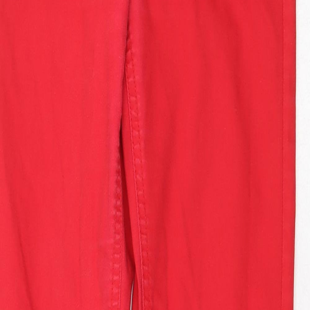 H&M Womens Red Cotton Skinny Jeans Size 28 in Regular Zip