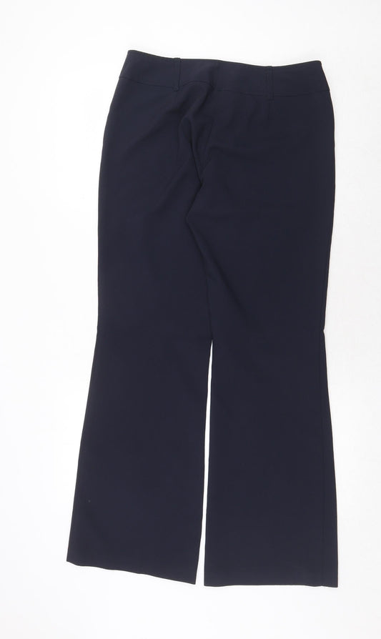 Dorothy Perkins Womens Blue Polyester Dress Pants Trousers Size 12 Regular Zip