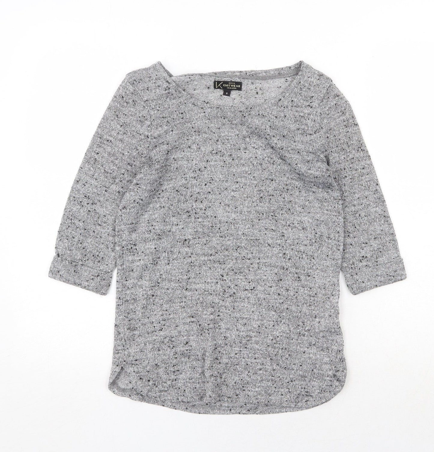 New Look Womens Grey Boat Neck Polyester Pullover Jumper Size 8