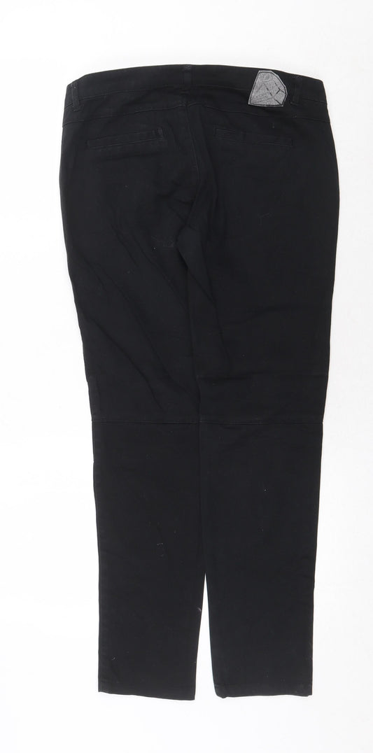 Funk'n Soul Womens Black Cotton Straight Jeans Size M Regular Zip