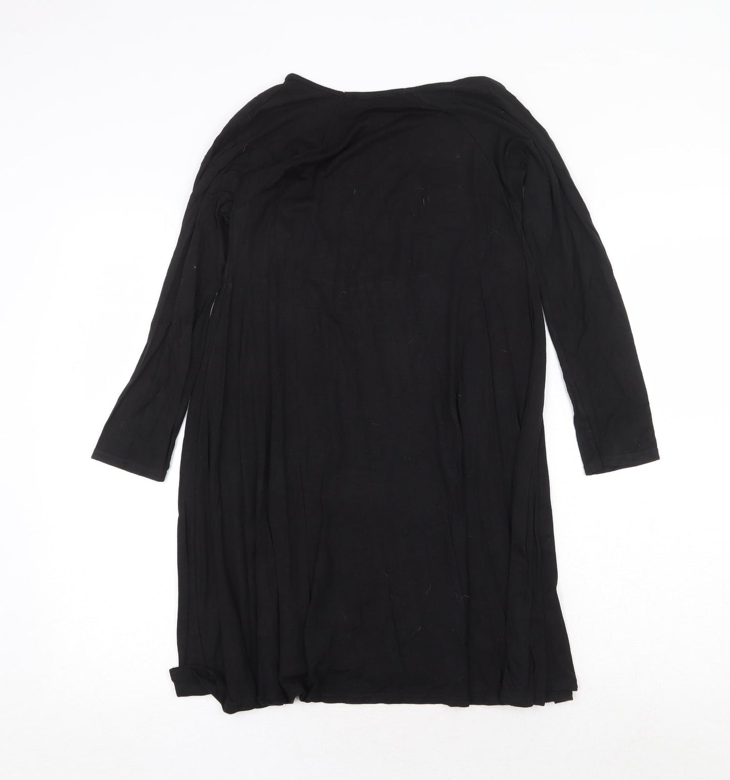Missguided Womens Black Viscose Trapeze & Swing Size 8 Round Neck Pullover