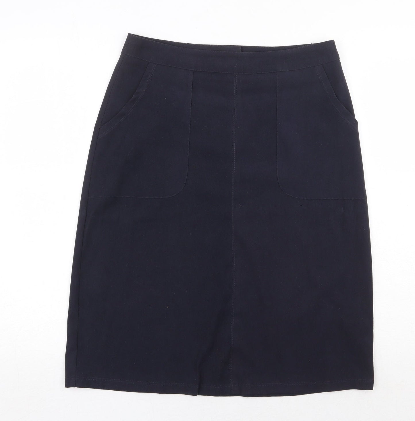 Bonmarché Womens Black Polyester A-Line Skirt Size 12 Regular Zip