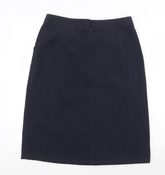 Bonmarché Womens Black Polyester A-Line Skirt Size 12 Regular Zip