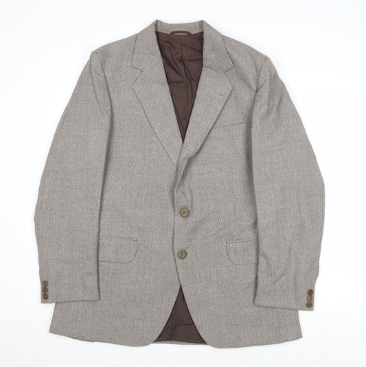 Eural Tergal Mens Brown Polyester Jacket Blazer Size 38 Regular