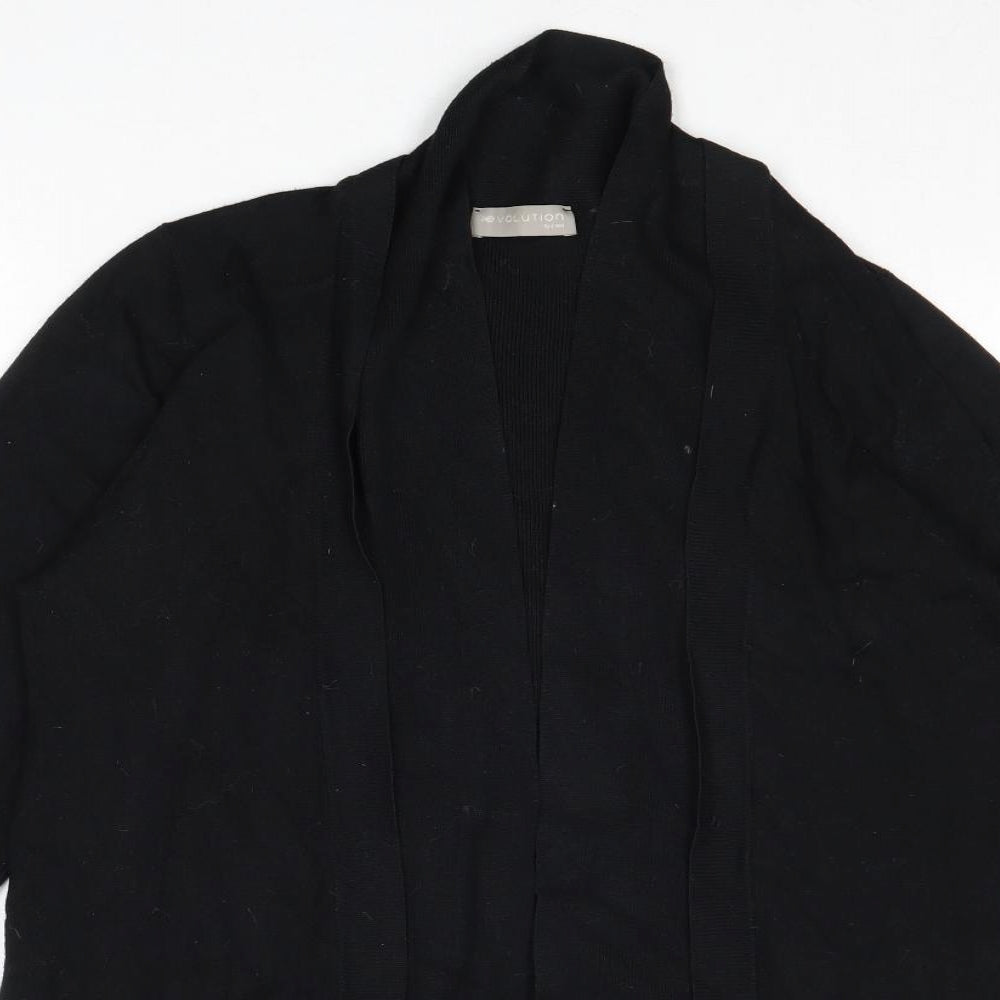 Evolution Womens Black V-Neck Viscose Cardigan Jumper Size L
