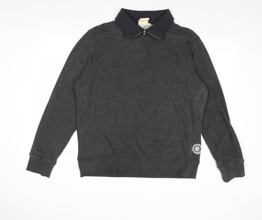 Cotton Farm Mens Black Cotton Pullover Sweatshirt Size M