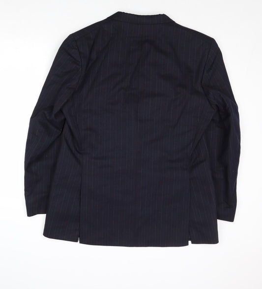 Chatsworth Mens Blue Striped Wool Jacket Suit Jacket Size 42 Regular