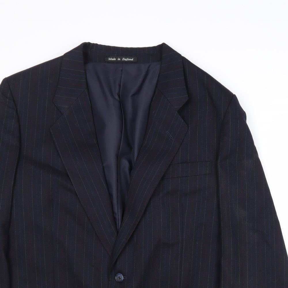 Chatsworth Mens Blue Striped Wool Jacket Suit Jacket Size 42 Regular