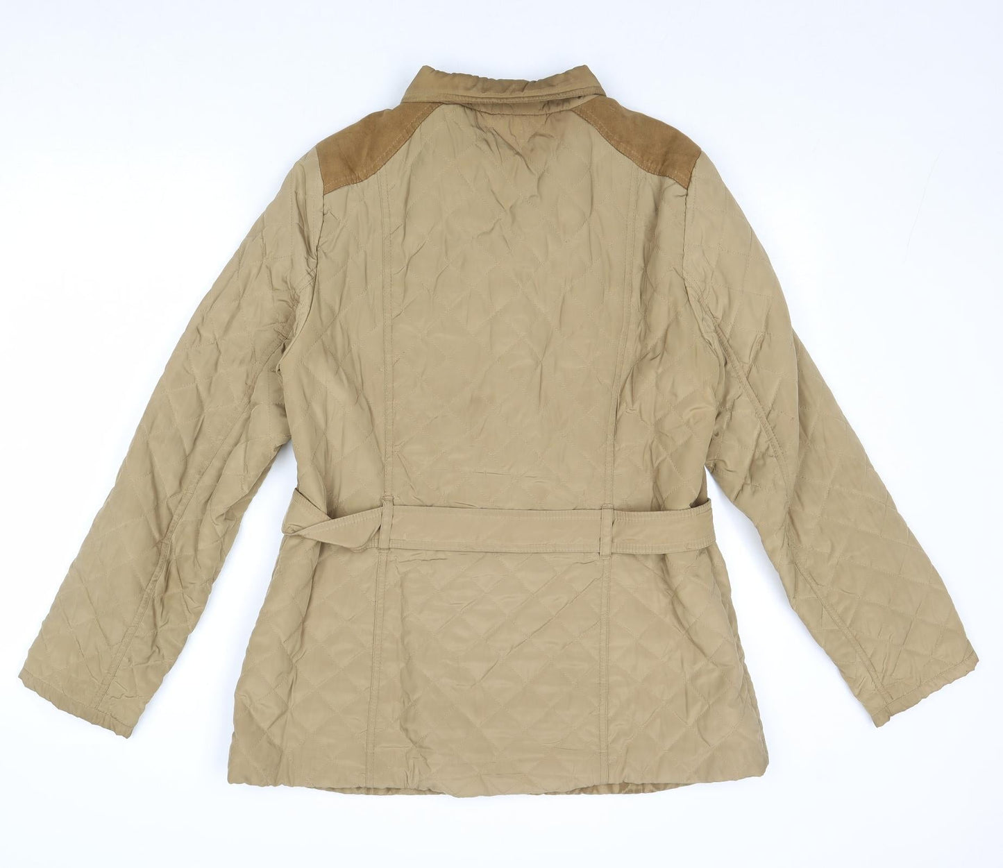 BHS Womens Brown Quilted Jacket Size 16 Zip