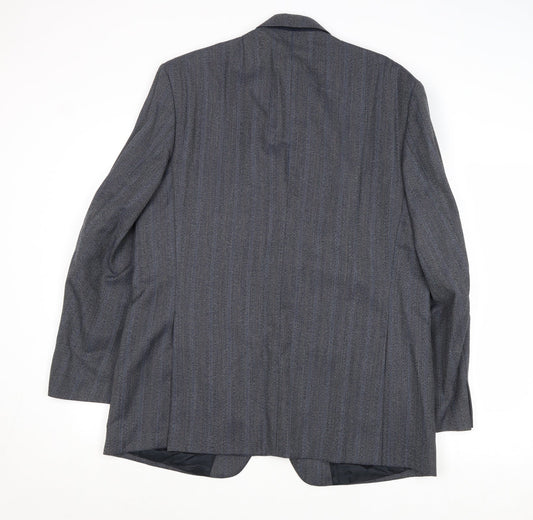 James Barry Mens Blue Striped Wool Jacket Suit Jacket Size 42 Regular