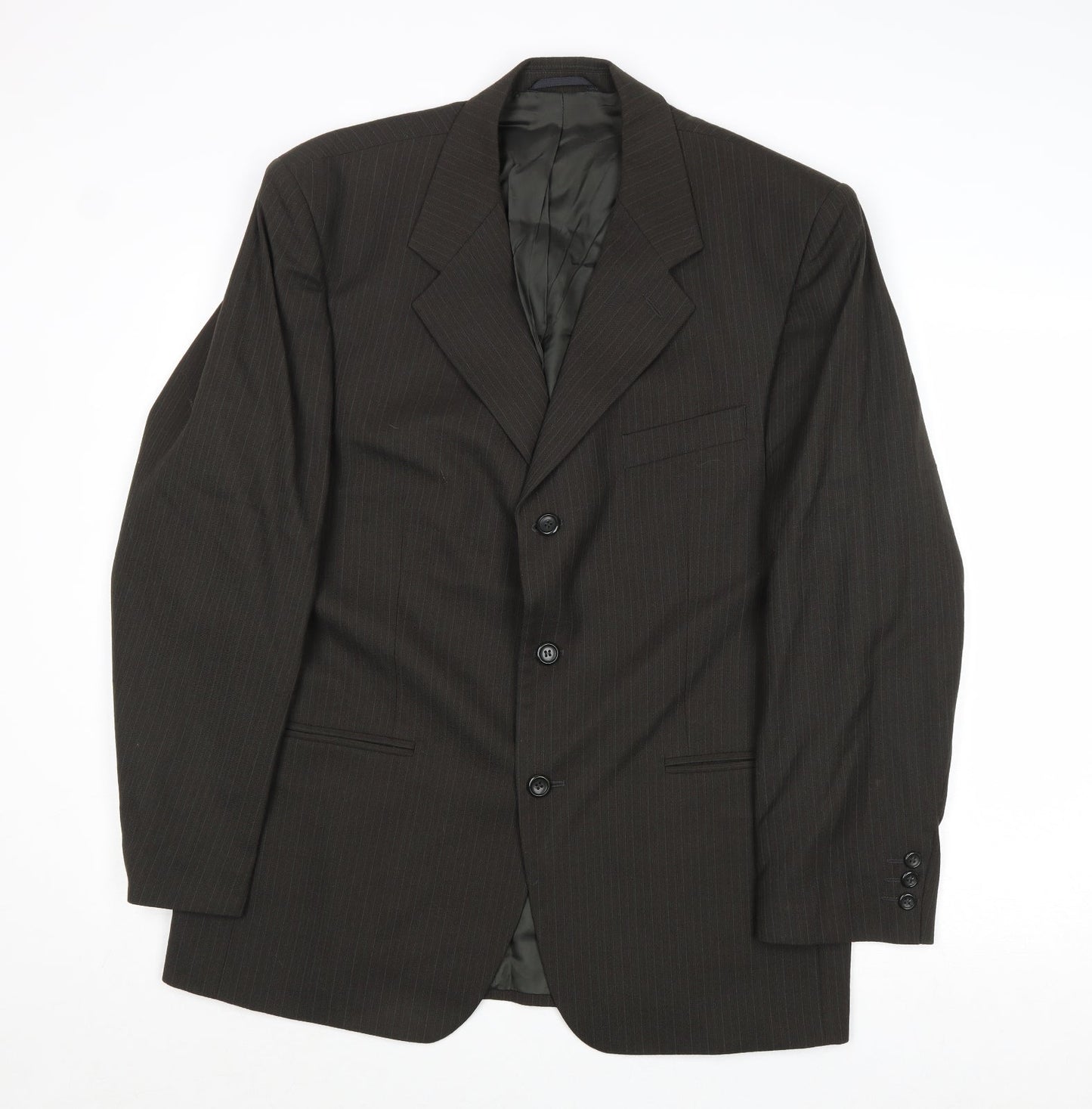 Debenhams Mens Brown Striped Wool Jacket Suit Jacket Size 42 Regular