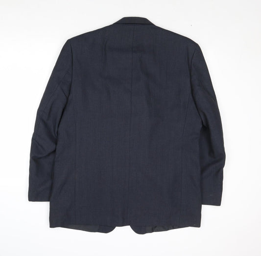 Burton Mens Blue Polyester Jacket Suit Jacket Size 42 Regular