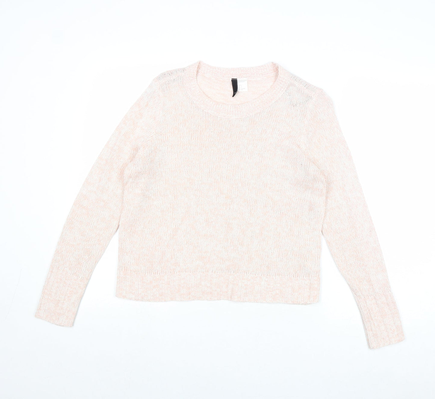 Divided by H&M Womens Pink Round Neck Acrylic Pullover Jumper Size S