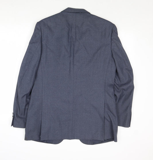 St Michael Mens Blue Wool Jacket Suit Jacket Size 40 Regular