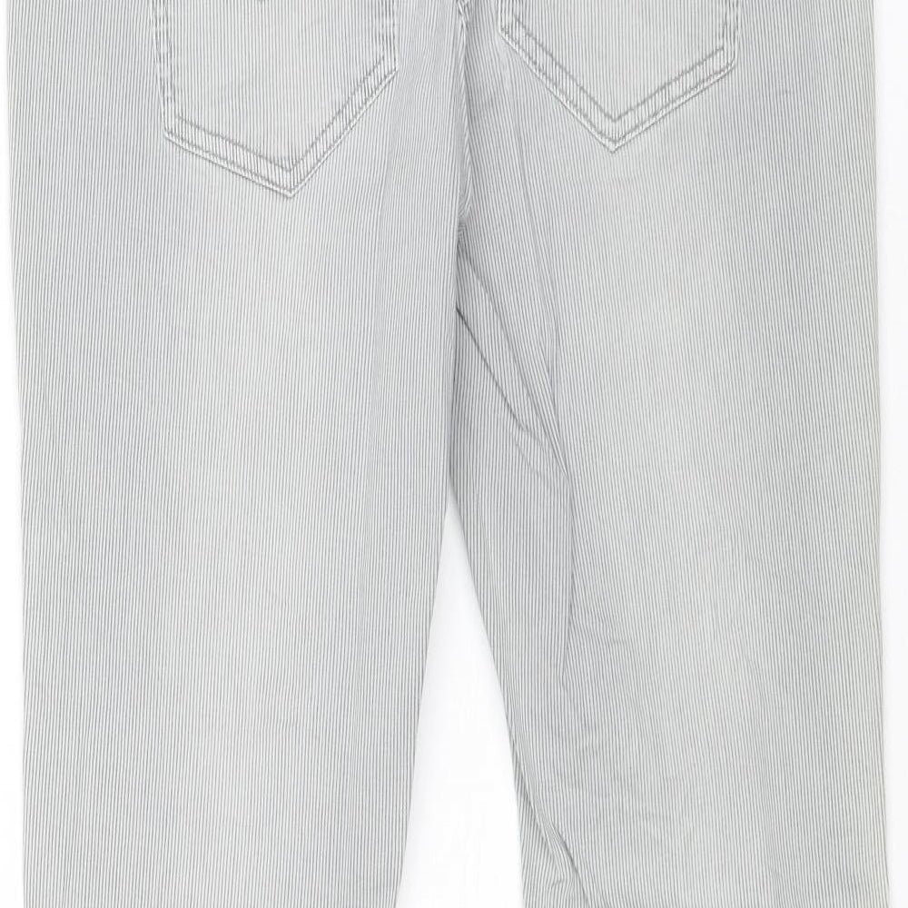 Cecil Womens Grey Striped Cotton Skinny Jeans Size 32 in Regular Zip