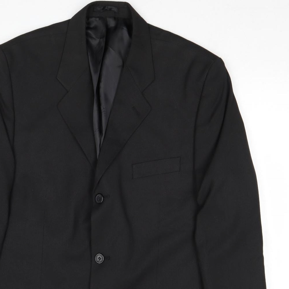 Butler & Webb Mens Black Polyester Jacket Suit Jacket Size 42 Regular