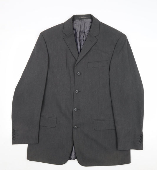 River Island Mens Grey Polyester Jacket Suit Jacket Size 40 Regular