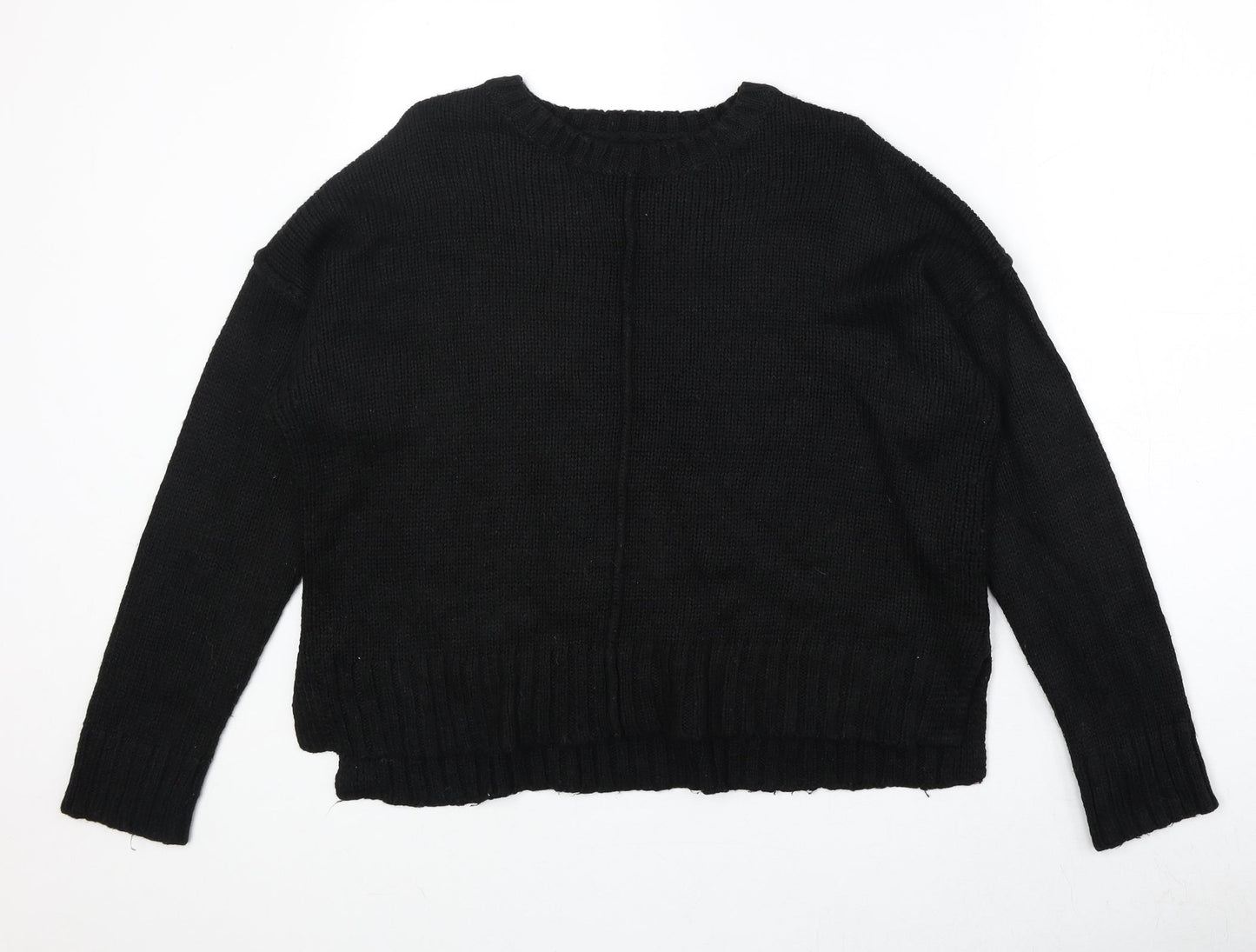 New Look Womens Black Round Neck Acrylic Pullover Jumper Size S