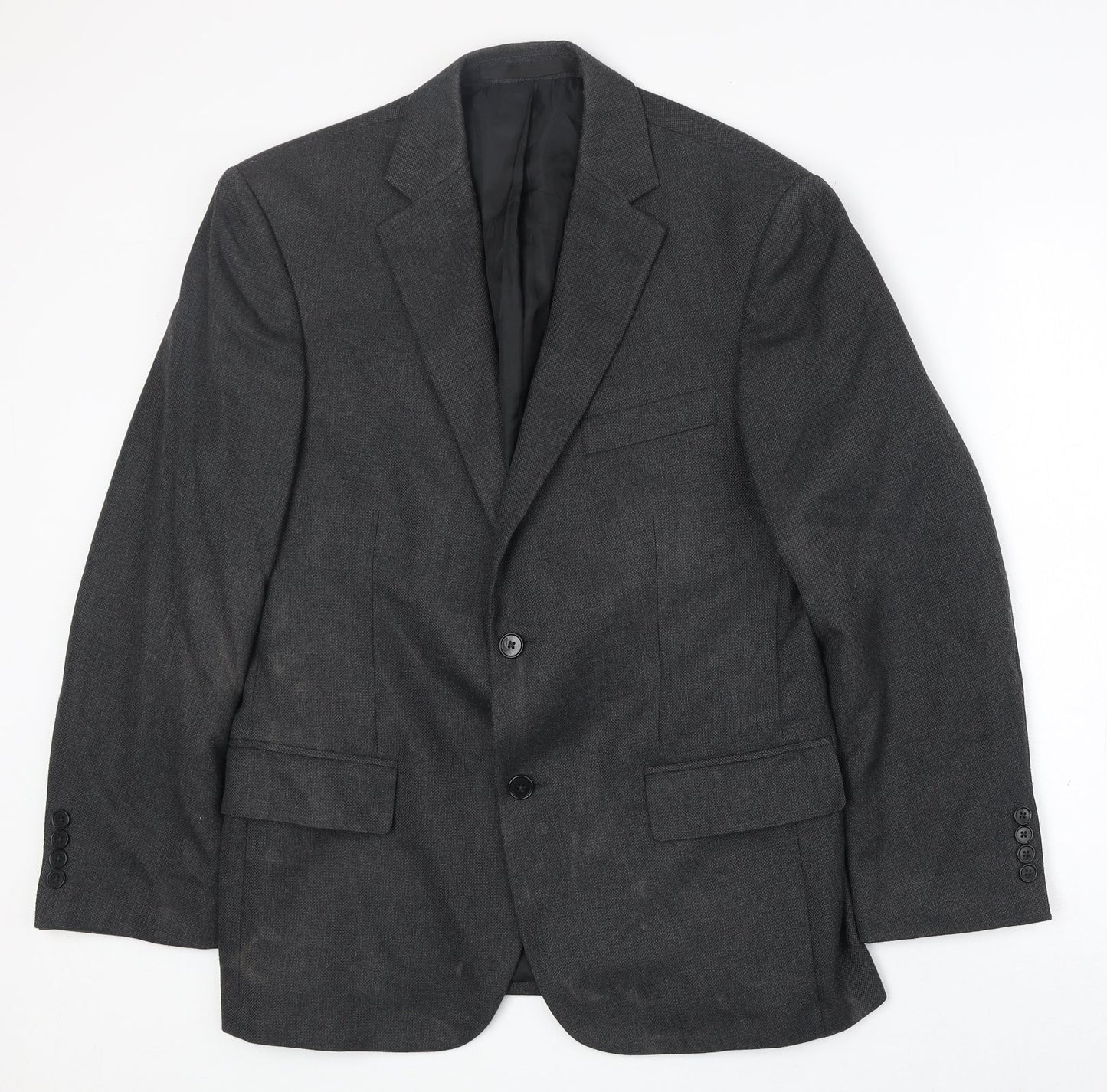 Marks and Spencer Mens Grey Polyester Jacket Suit Jacket Size 38 Regular