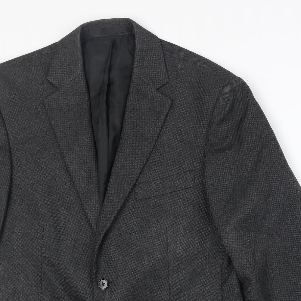 Marks and Spencer Mens Grey Polyester Jacket Suit Jacket Size 38 Regular