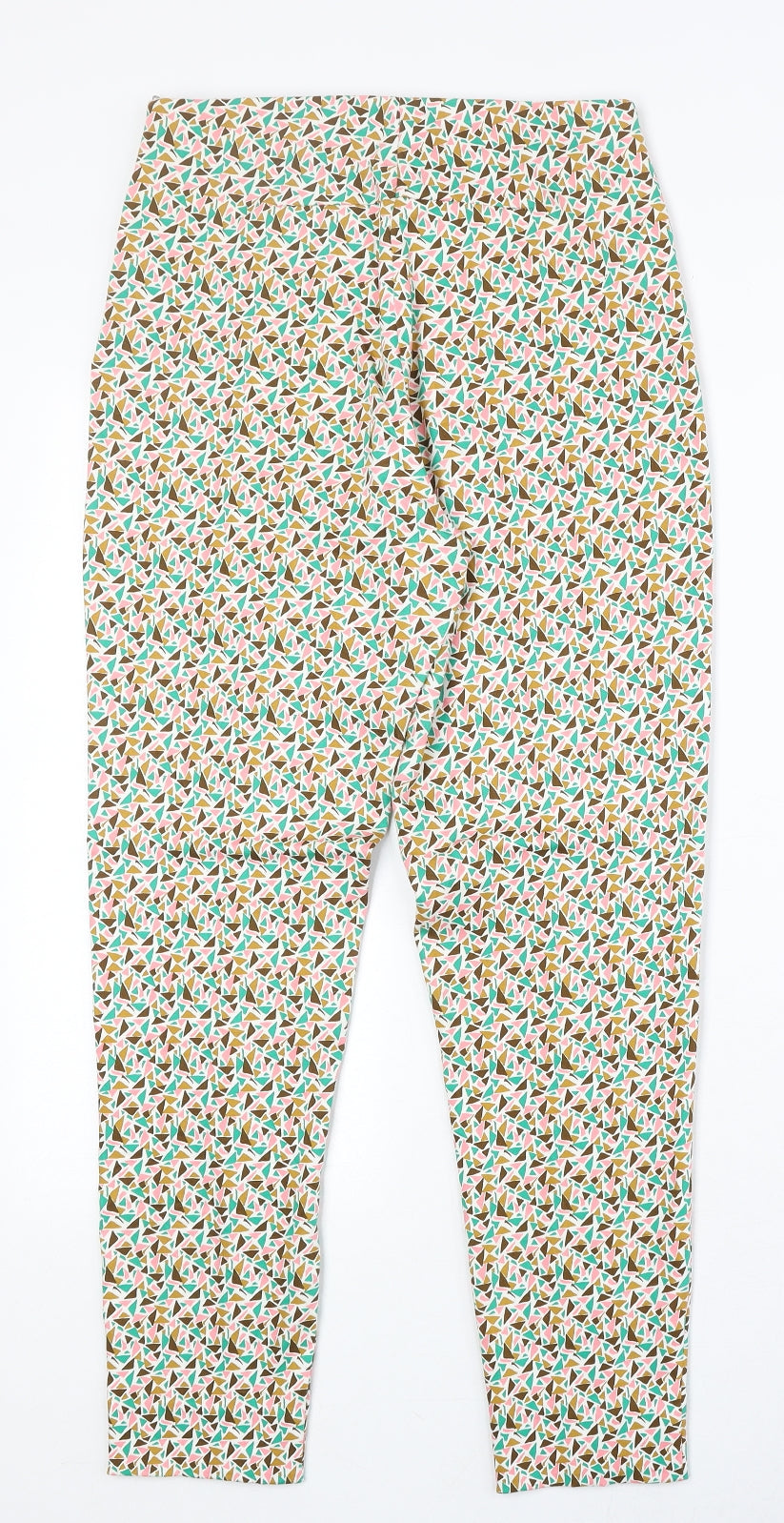 Louche Womens Multicoloured Geometric Polyester Trousers Size 8 Regular Zip