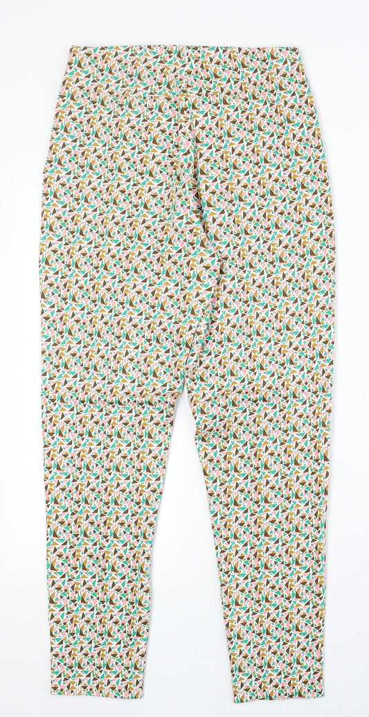 Louche Womens Multicoloured Geometric Polyester Trousers Size 8 Regular Zip