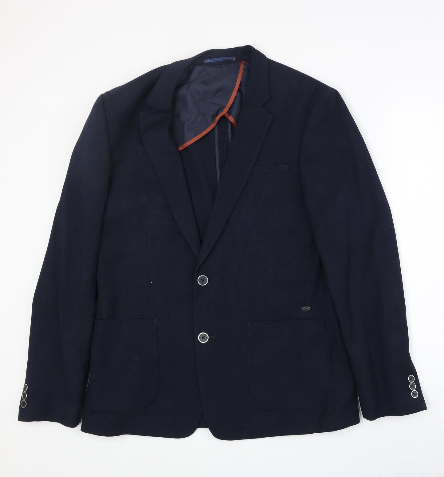 River Island Mens Blue Polyester Jacket Blazer Size 40 Regular