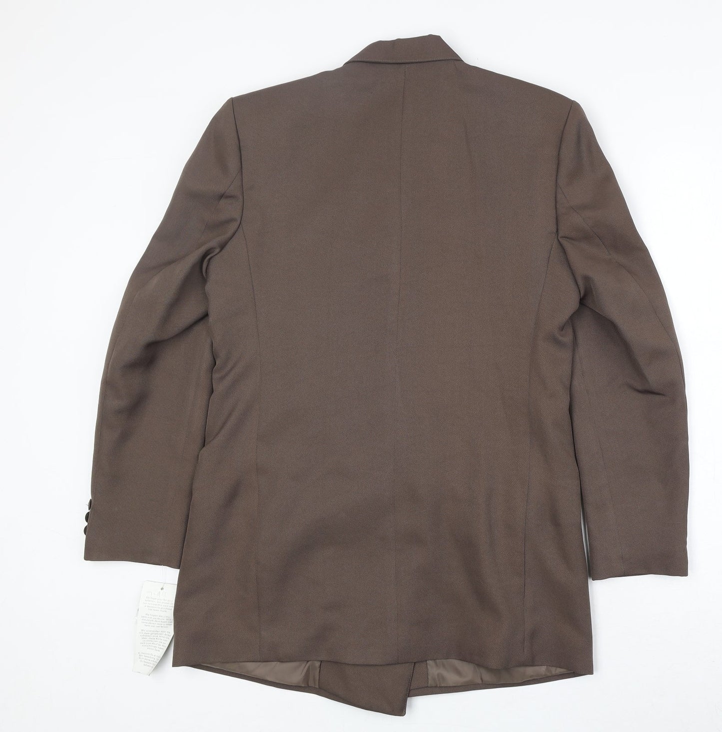 Classic Womens Brown Polyester Jacket Suit Jacket Size 12