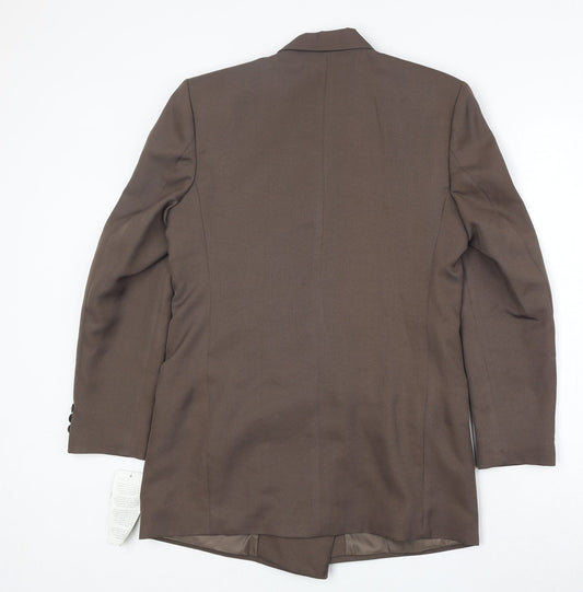 Classic Womens Brown Polyester Jacket Suit Jacket Size 12