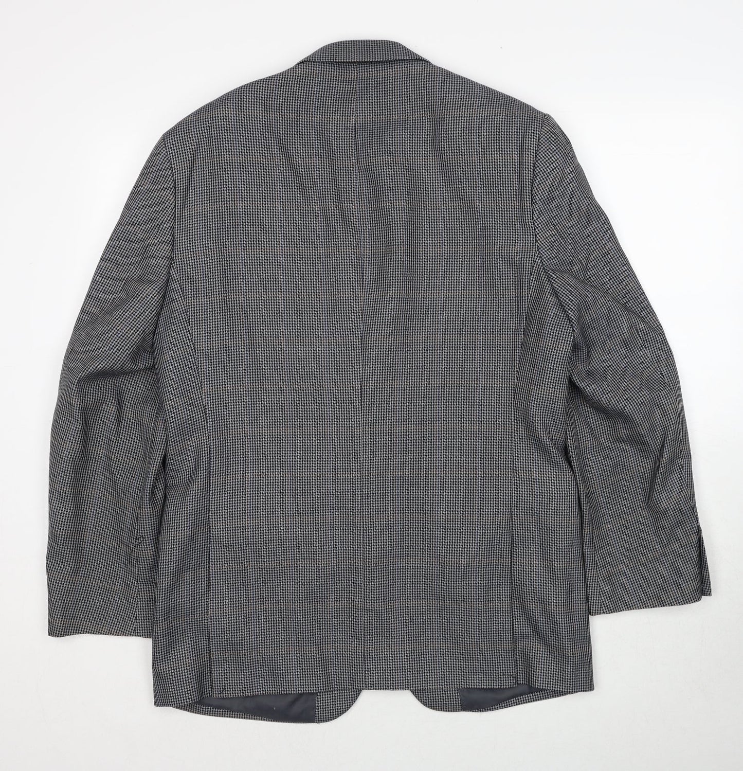 GreenWoods Mens Grey Geometric Polyester Jacket Blazer Size 40 Regular