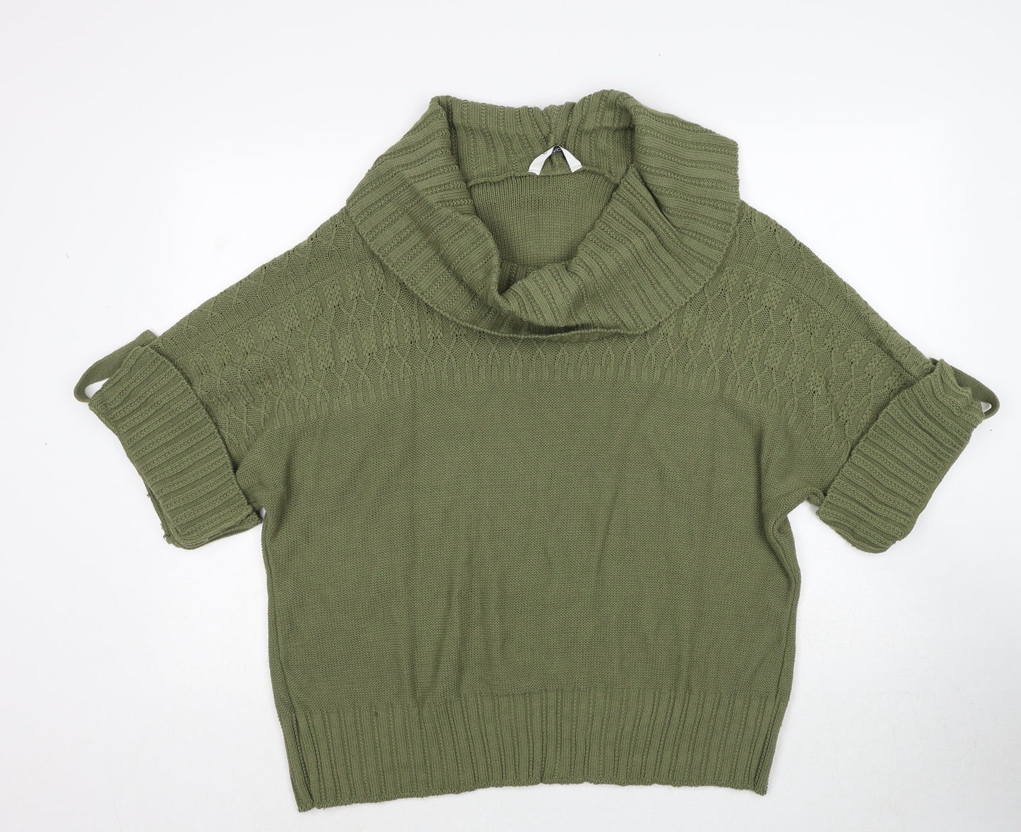 Editions Womens Green Roll Neck Acrylic Pullover Jumper Size XL