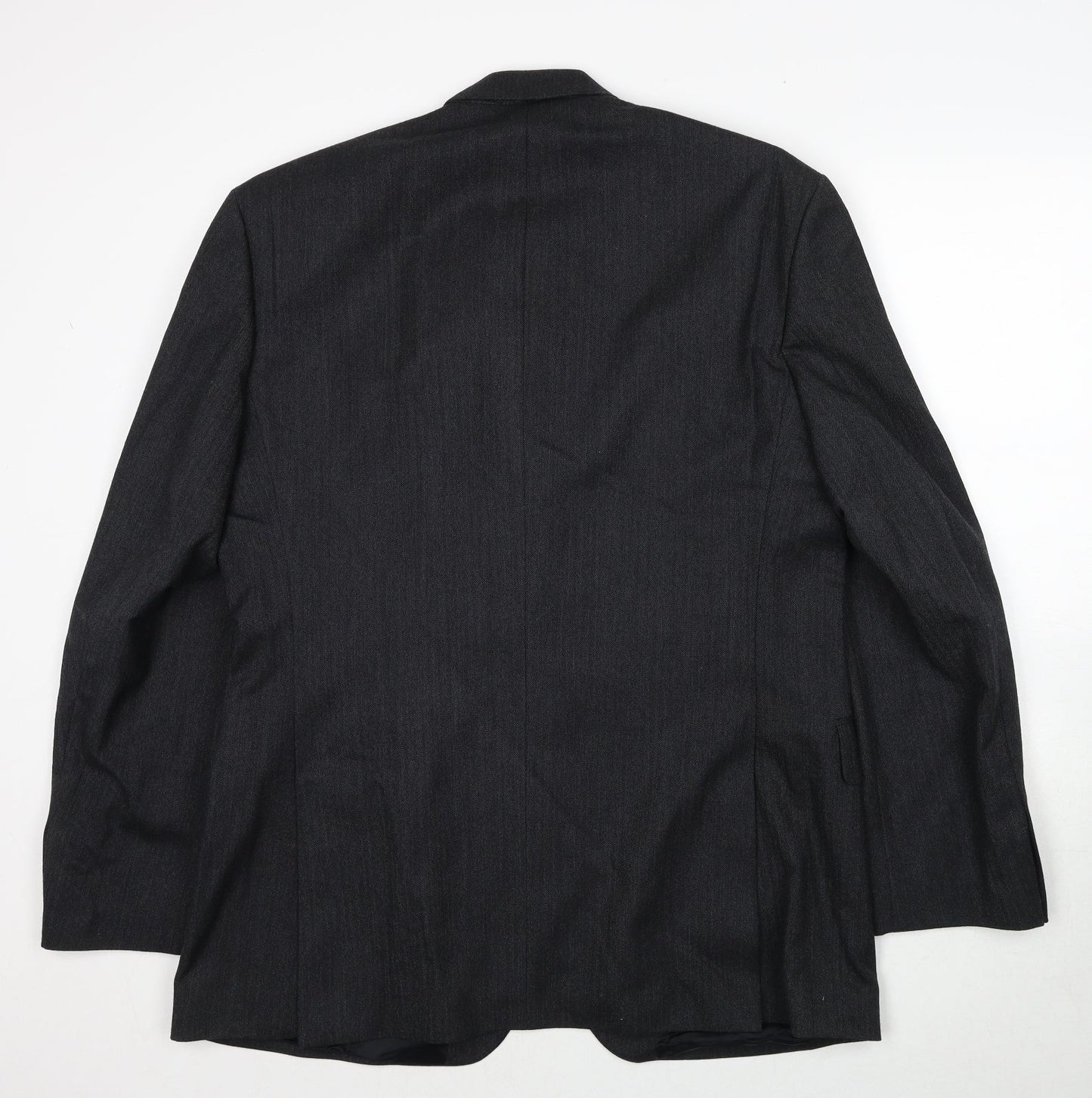 The Label Mens Grey Striped Wool Jacket Suit Jacket Size 44 Regular