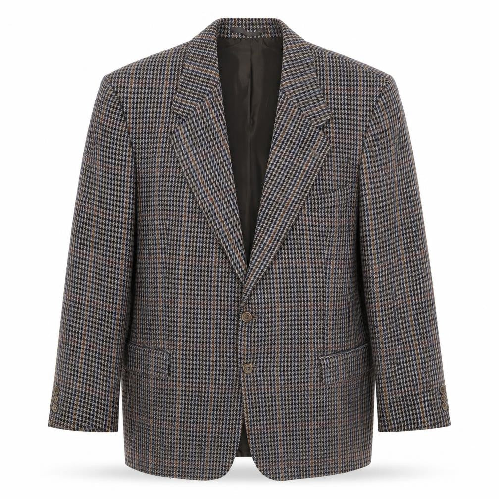 C&A Mens Brown Geometric Polyester Jacket Blazer Size M Regular