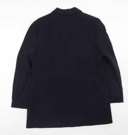 Bianca Womens Blue Polyester Jacket Suit Jacket Size 12
