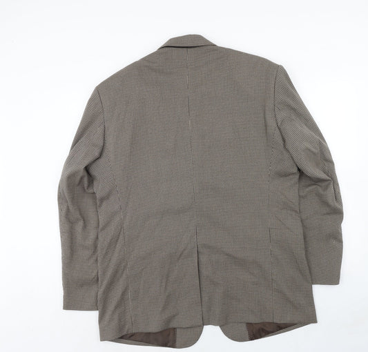 Dannimac Mens Brown Geometric Polyester Jacket Blazer Size 44 Regular