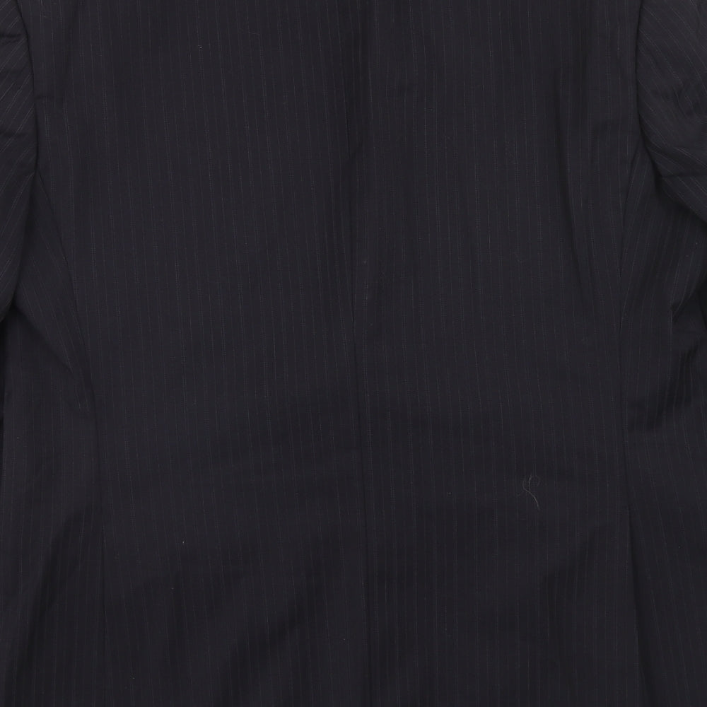 Marks and Spencer Mens Black Striped Wool Jacket Suit Jacket Size 42 Regular